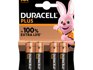 Pilhas Duracell Plus 100 MN1500 AA Bl4