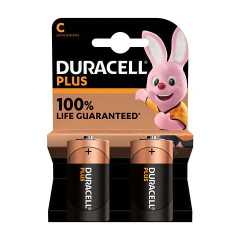 Pilhas Duracell Plus 100 MN1400 C Bl2