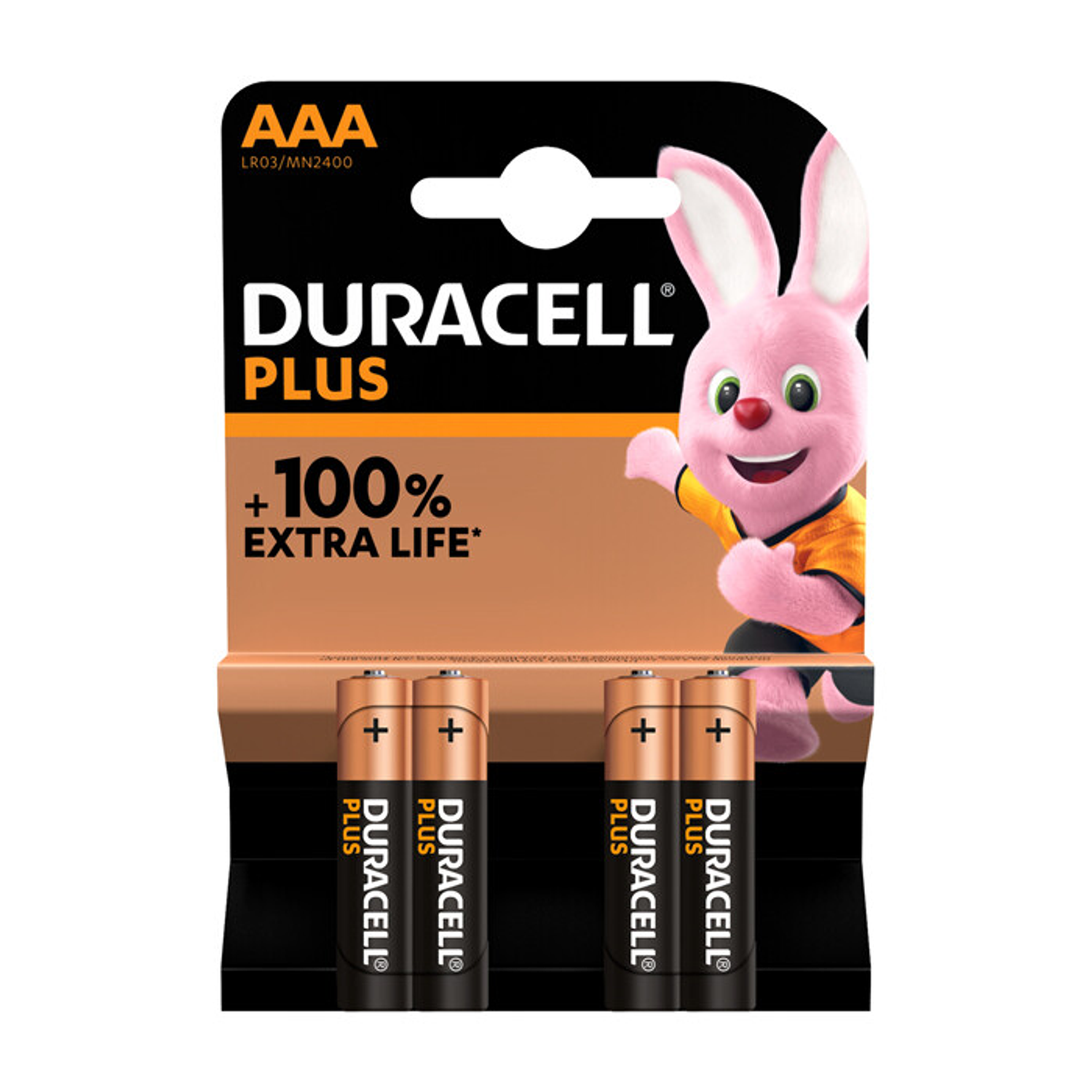 Pilhas Duracell Plus 100 MN2400 AAA Bl4