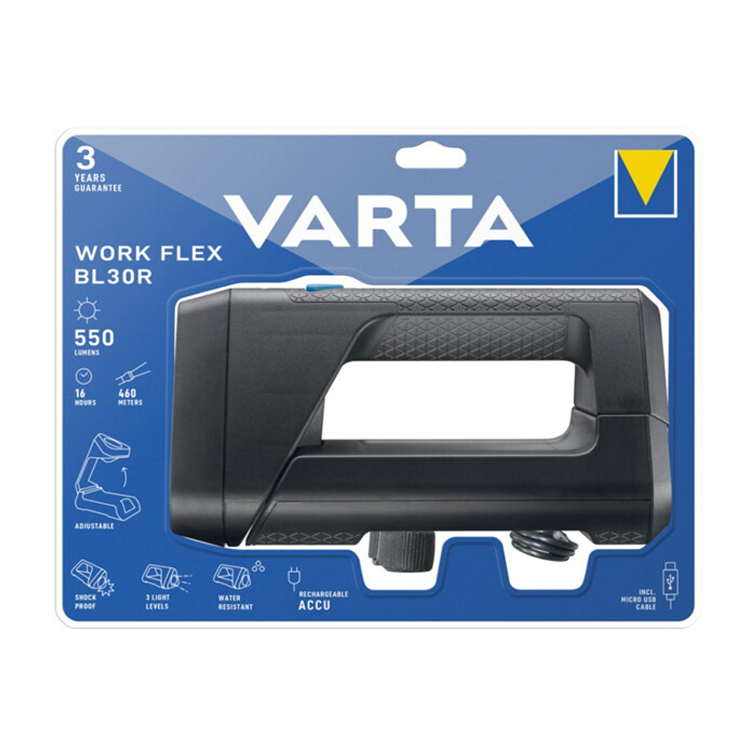 Lanterna Varta LED 18684 Work Flex BL30R Bl 1