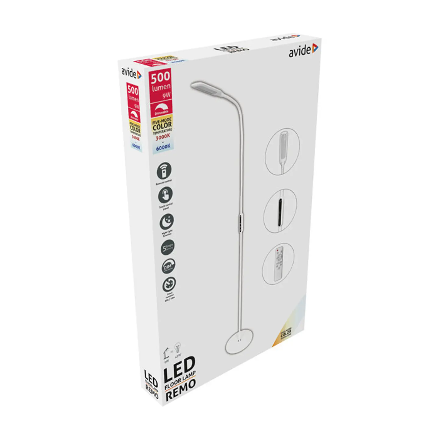 Candeeiro de Pé Avide LED Remo 9W 1