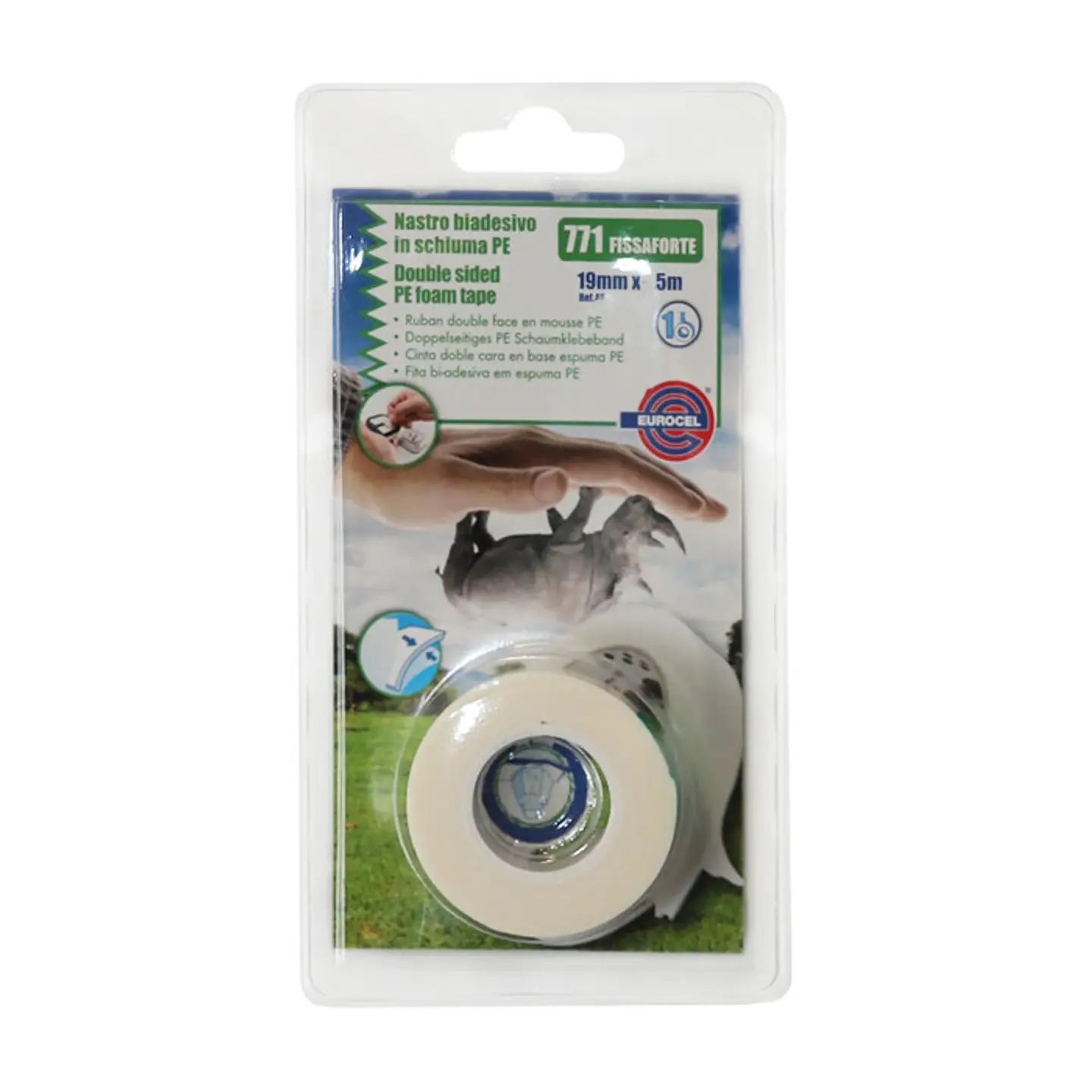 Fita Eurocel Dupla-Face Espuma 771 19MM x 1,5M 1