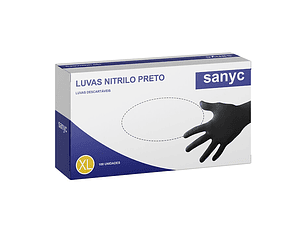 Luva Sanyc Nitrilo Preto Cx100