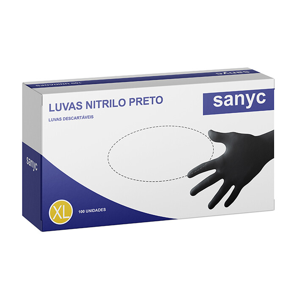 Luva Sanyc Nitrilo Preto Cx100