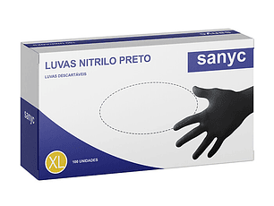 Luva Sanyc Nitrilo Preto Cx100