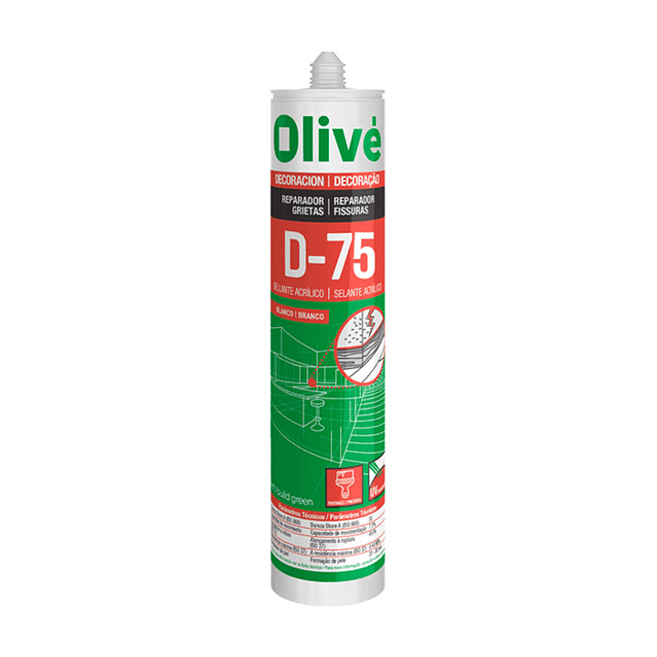 Selante acrílico Fendas e Fissuras Olive D75 GRANULADO 300ML 1