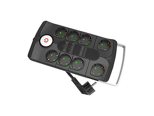 Extensão Entac 8 Tomadas 1,5MT 3x1,5MM Preta com Interruptor