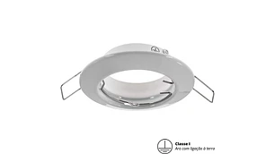 Aro para foco de encastrar INTECA redondo fixo com terra Alt.0,3xD.8,3cm Branco