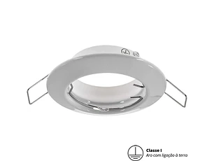 Aro para foco de encastrar INTECA redondo fixo com terra Alt.0,3xD.8,3cm Branco