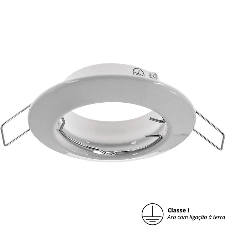 Aro para foco de encastrar INTECA redondo fixo com terra Alt.0,3xD.8,3cm Branco 1