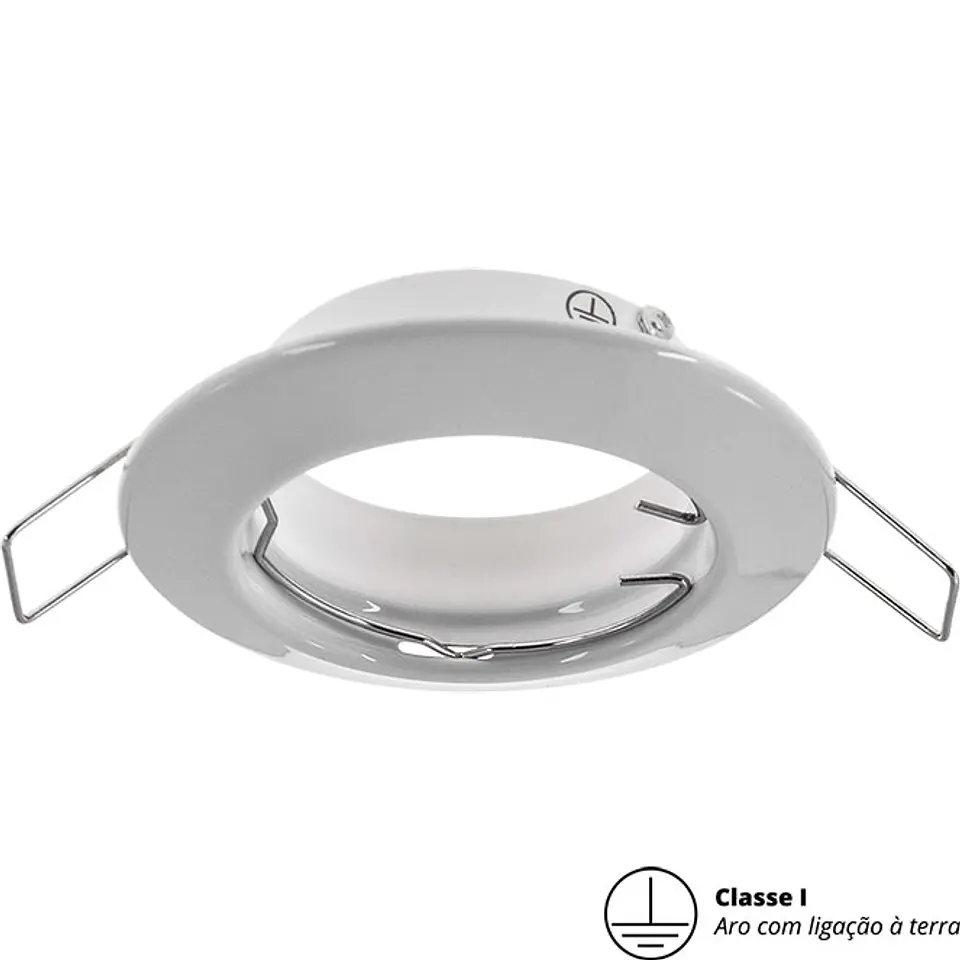 Aro para foco de encastrar INTECA redondo fixo com terra Alt.0,3xD.8,3cm Branco 1