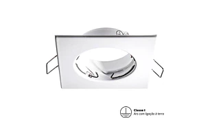 Aro para foco de encastrar INTECA quadrado fixo com terra C.8xL.8xAlt.0,3cm Branco