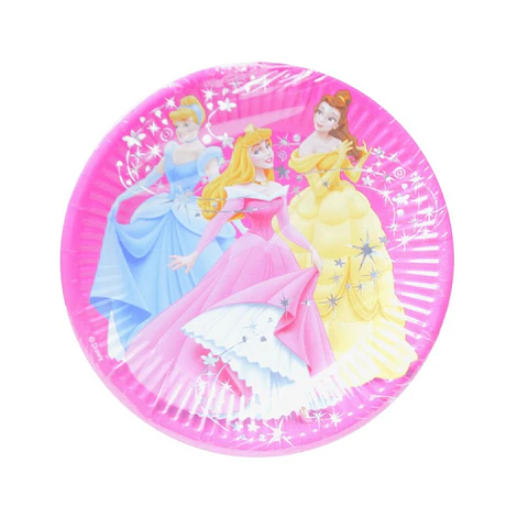 PRATO PAPEL PRINCESAS 20CM 8UNI
