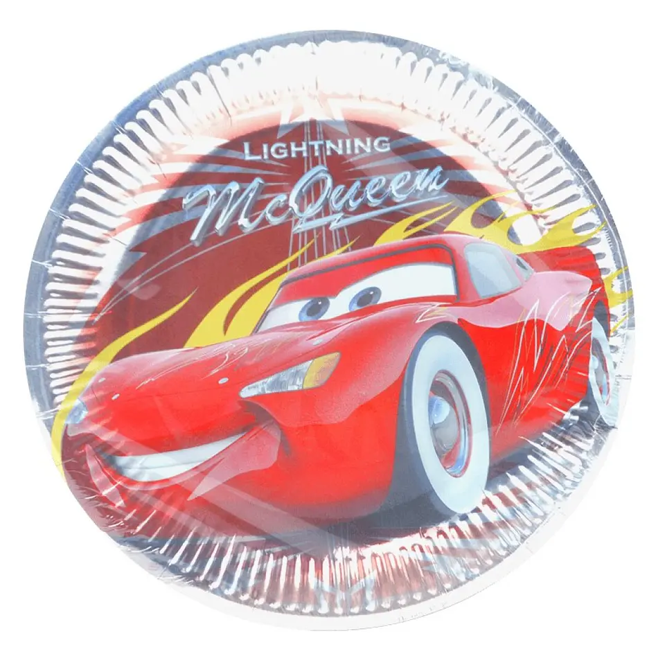 PRATO PAPEL CARS 23CM 8UNI 1