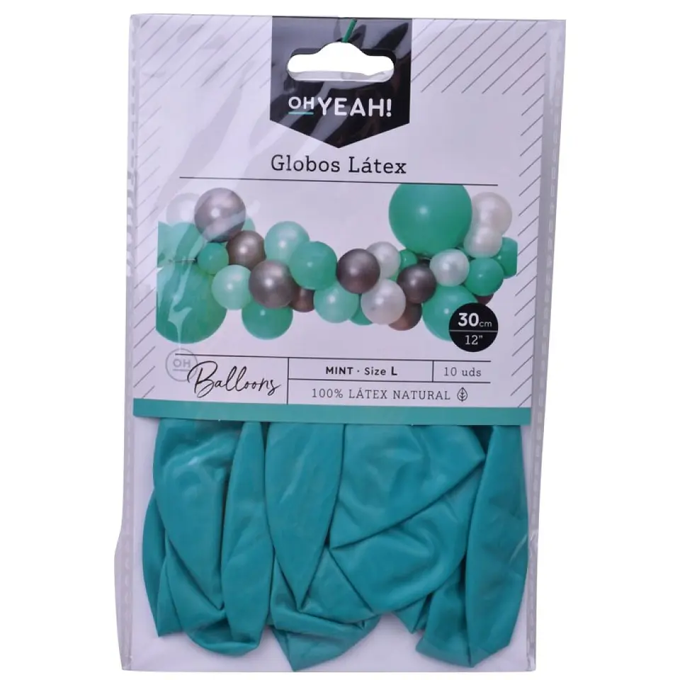 BALAO LATEX VERDE MINT 30CM 1