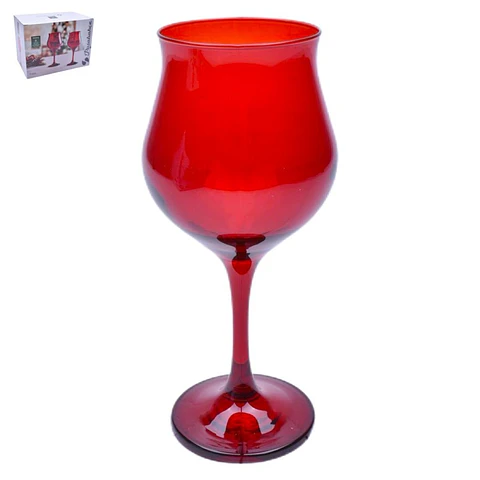 CONJ. 6 COPOS 305ML WAVY VERMELHO