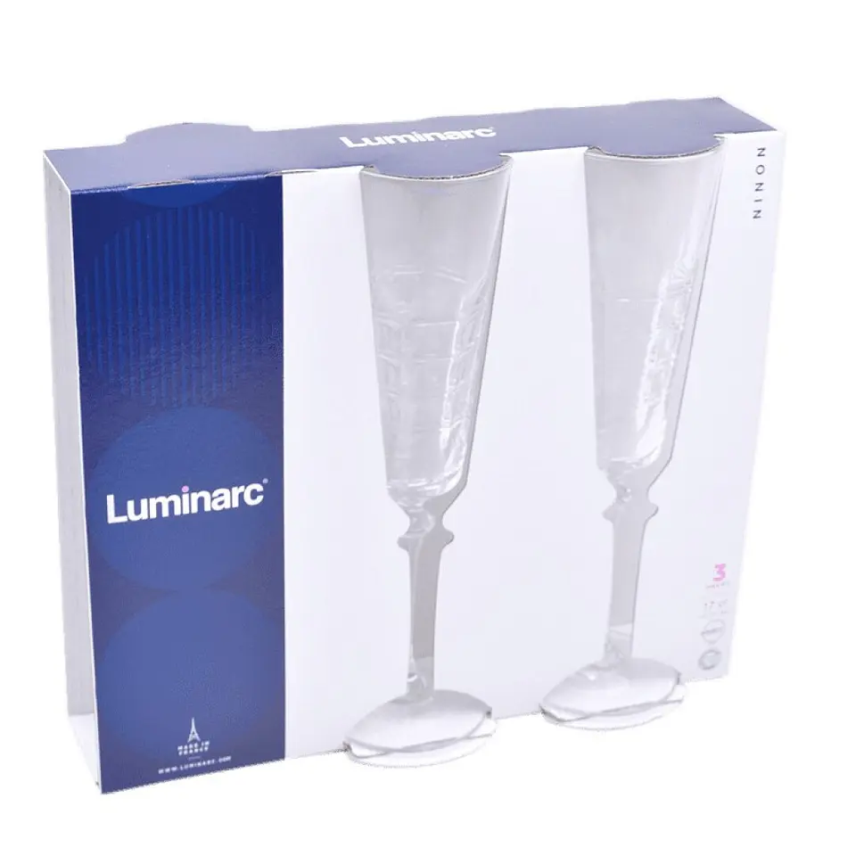 CONJ. 3 COPOS FLUTE NINON 17CL LUMINARC 1