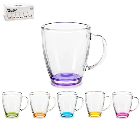 CONJ. 6 CANECAS VIDRO 32CL