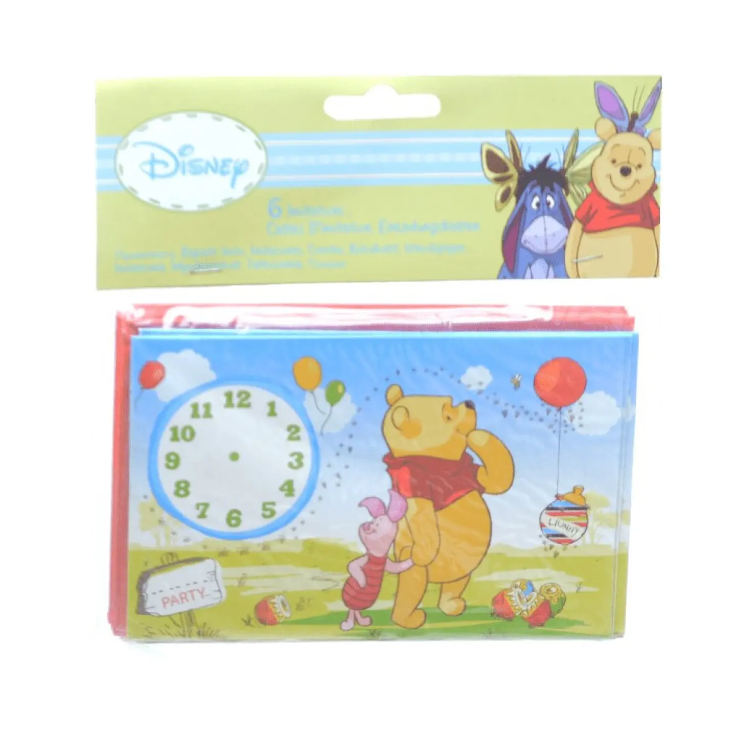 CONVITES WINNIE POOH 6UNI	 1