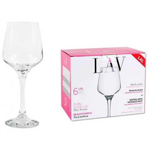 CONJ. 6 COPOS VINHO 330CC LAL