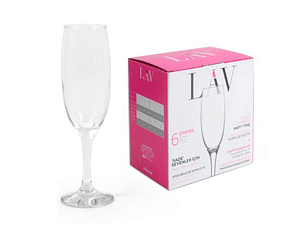 CONJ. 6 COPOS FLUTE 220CC EMPIRE