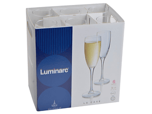 CONJ. 6 COPOS FLUTE 16CL LA CAVE LUMINARC