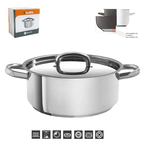 CAÇAROLA JOMAFE AÇO INOX 26
