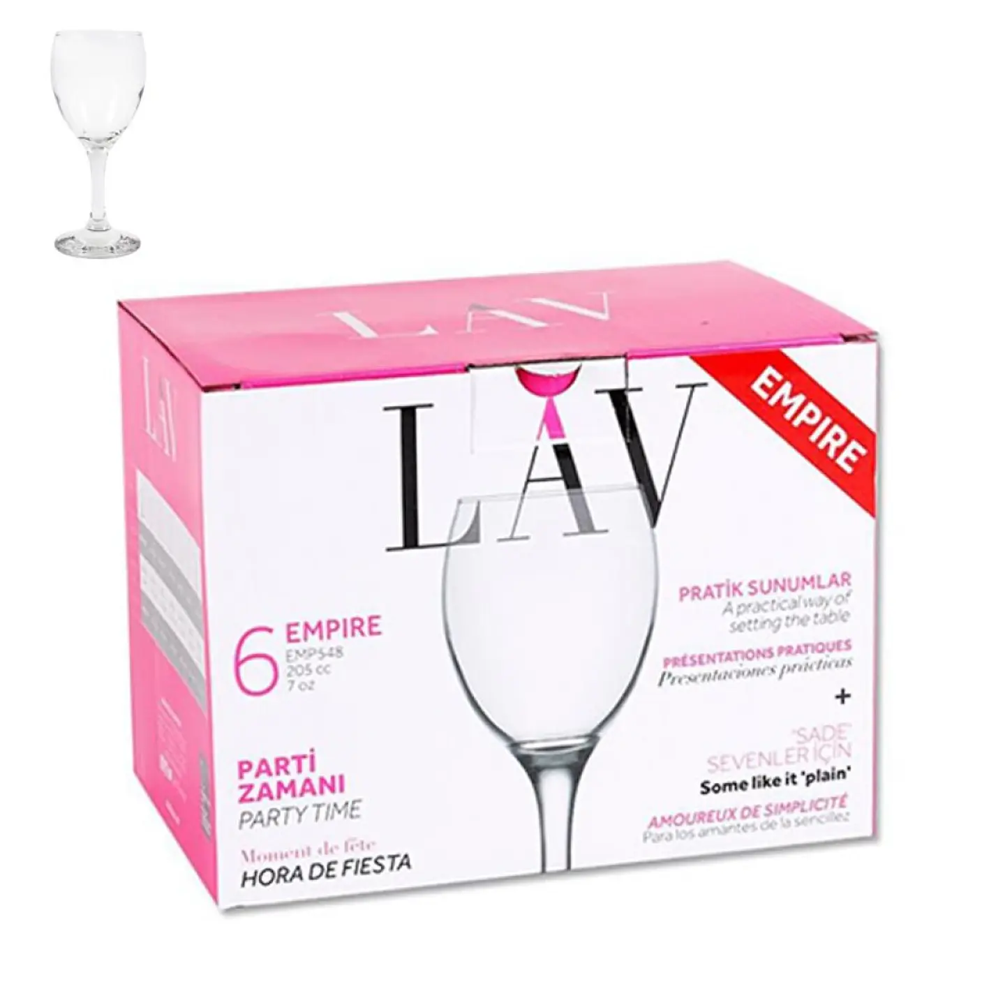 COPOS VINHO EMPIRE CONJ. 6UNI 205CC 1