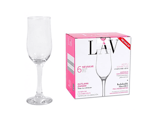 CONJ. 6 COPOS FLUTE 195CC NEVAKAR