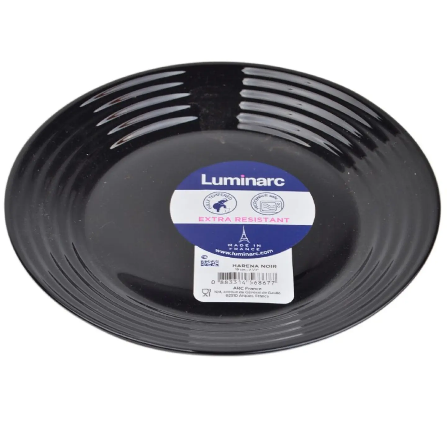 PRATO S/ MESA HARENA PRETO 19CM - LUMINARC 1