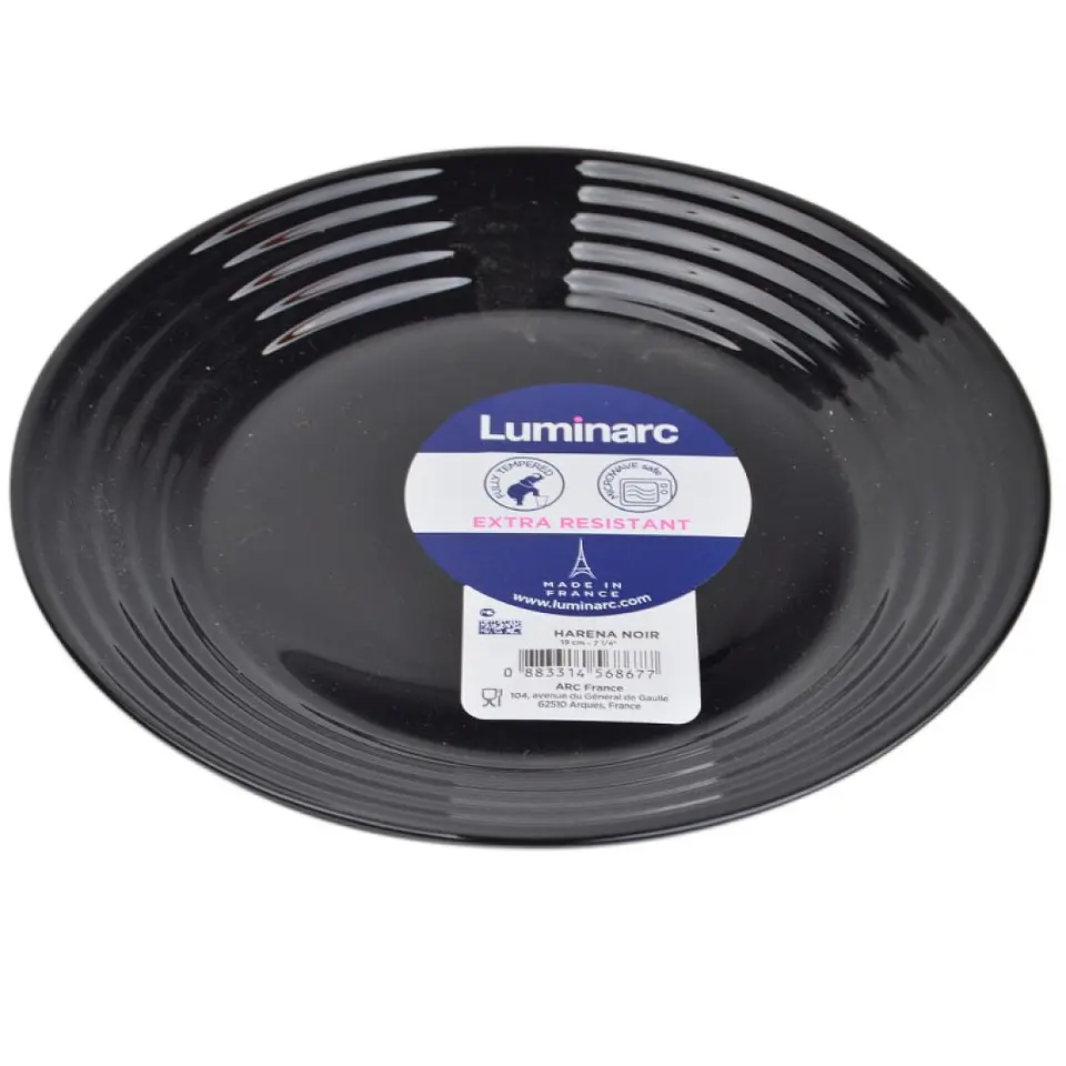 PRATO S/ MESA HARENA PRETO 19CM - LUMINARC 1