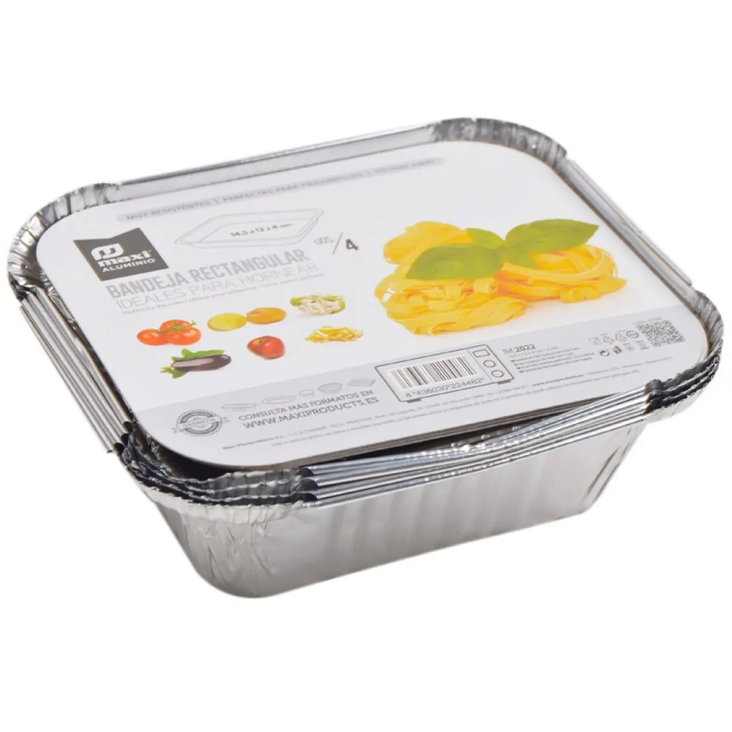 EMBALAGEM ALUM P/ALIMENTOS C/TAMPA 4 UNIDADES 1