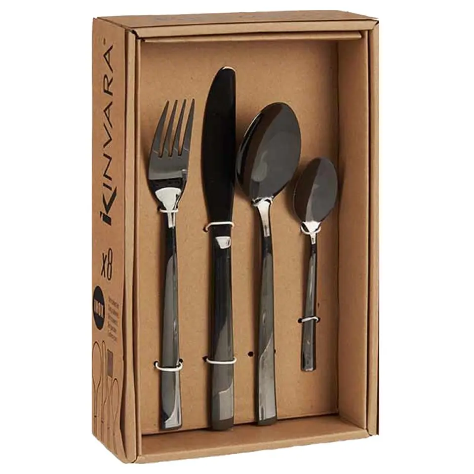 TALHERES 8 PÇS PRETO 75218 1