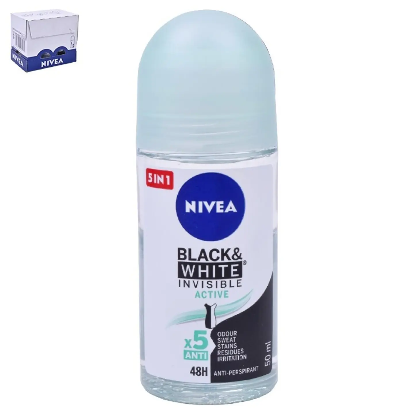 NIVEA DEO ROLL B&W INVIS ACTIVE 50ML 1