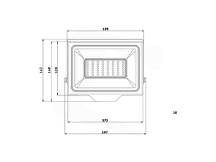Projetor Avide LED SLIM 50W 6400K