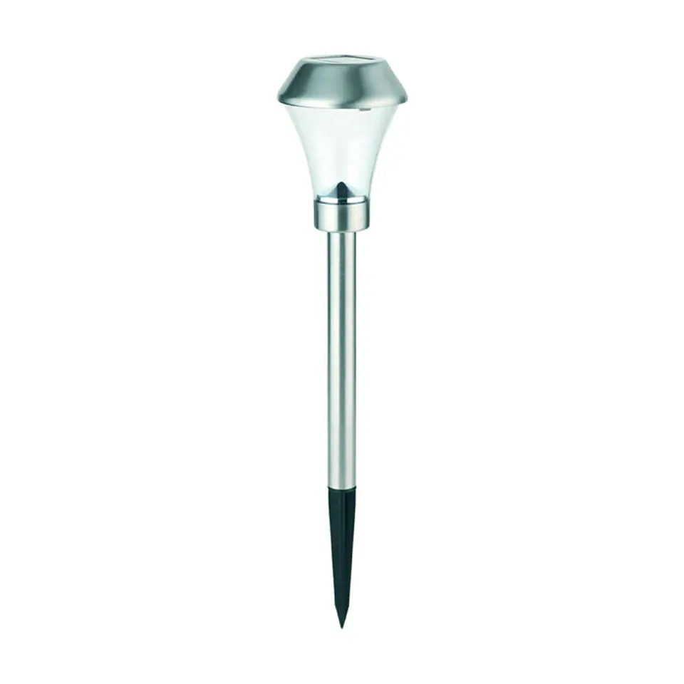 Candeeiro de Jardim Entac LED Solar Inox 40CM Cinza 1