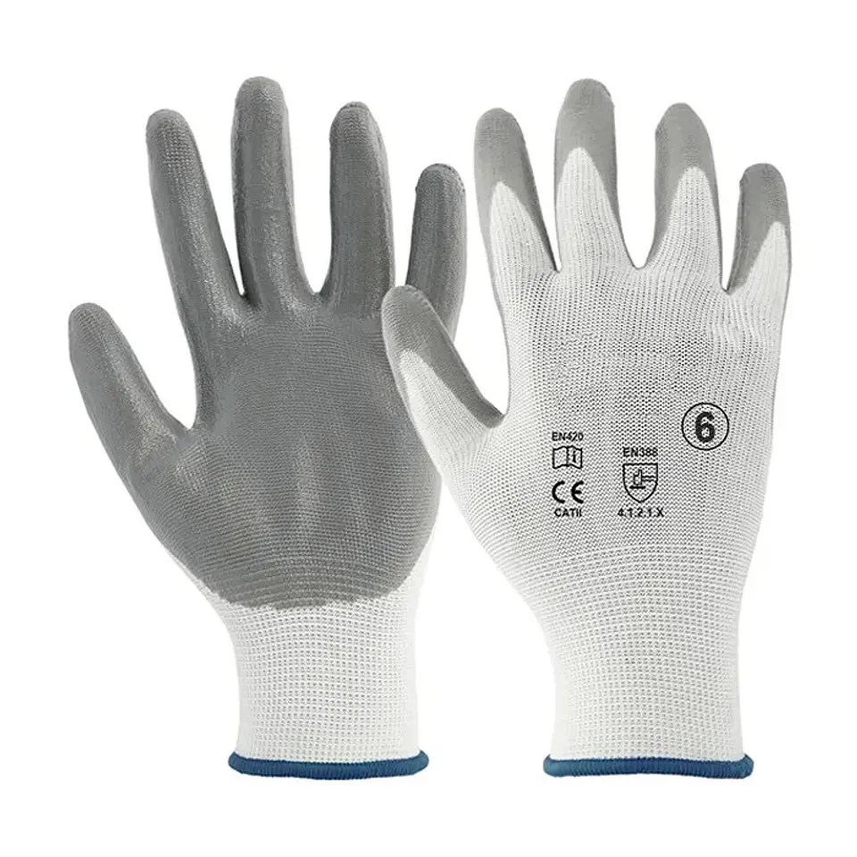 Luva Nylon Nitrilo Cinza 1