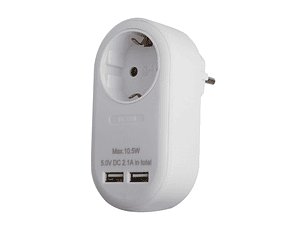 Ficha 1 tomada + 2USB