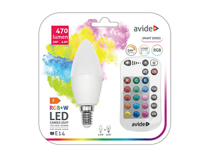 Lâmpada Avide LED RGB CLB E14 4,9W Comando