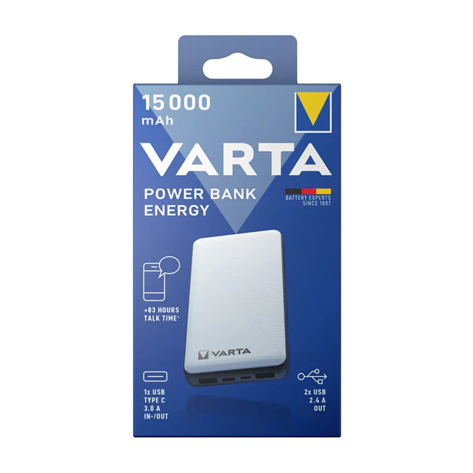 Powerbank Varta 15000MAH Cinza 1