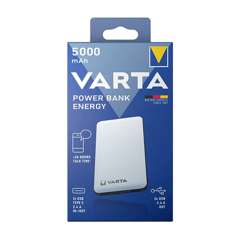 Powerbank Varta 5000MAH Cinza