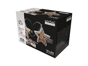 Luzes de Natal ENTAC Interior Estrela Madeira 10LED 1,6M 3000K