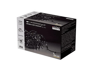 Luzes de Natal ENTAC Exterior 240LED 24M 3000K Prolongável