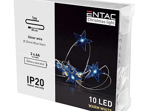 Luzes de Natal ENTAC Interior Estrela 10LED 1M 3000K