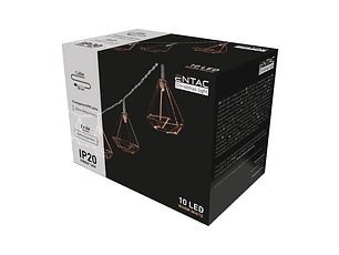 Luzes de Natal ENTAC Interior Frame Metal 10LED 1,6M 3000K