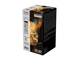 Frasco de Natal ENTAC 20LED Solar 3000K