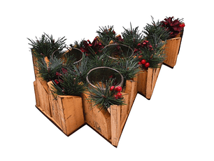 ARVORE MADEIRA DECORADA C/ COPO