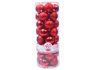 BOLA NATAL 40 UNID VERMELHA