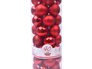 BOLA NATAL 40 UNID VERMELHA