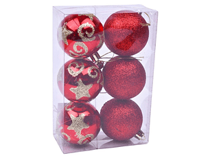 BOLAS NATAL 6 UNIDADES C/6CM